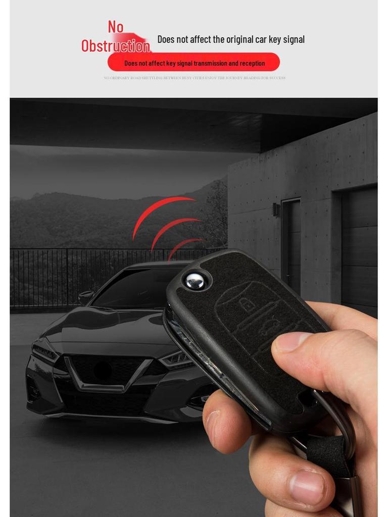 Baojun 560/630/730 TPU Smart Folding Key Case with Fur Style Key Cover