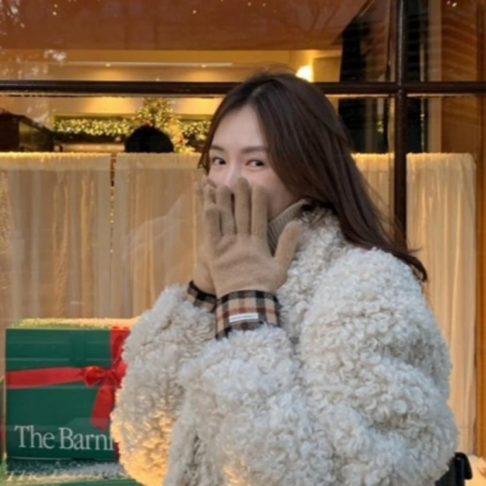 Daks Camel Check Wool Cashmere Fingerhole Gloves Dcgv5f995cm Single option