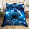 3D Soccer Duvet Cover Set Boys Football Bedding Set Ball Sport Theme Comforter Cover Polyester Geometric Hexagon Bedspread Cover