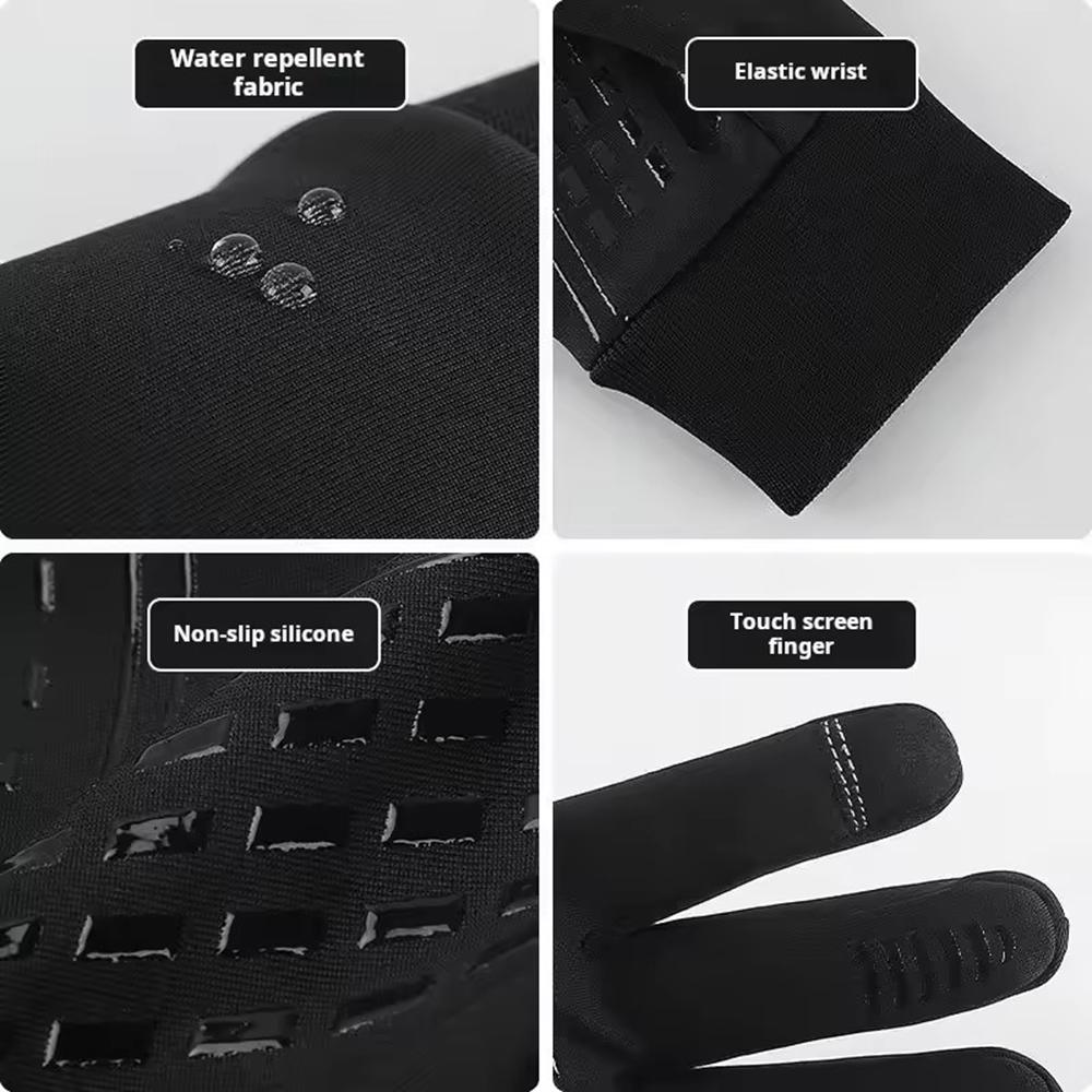 Skiing and Climbing Thick Warm Gloves for Men Silicone Anti Slip Waterproof Gloves Work Commuting Cycling Warm Gloves