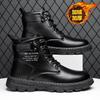 Martin Boots Men's Locomotive Tooling Boots Fleece Medium Help Waterproof Casual Leather Boots