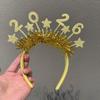 Cute 2026 Happy New Year Headband Sequin Glitter Hair Hoop Star Strip Headwear  Party Decoration