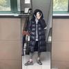 Black Gold Couple's High-End Hooded Long Down Jacket - Unisex, Over-the-Knee, Winter Warmth