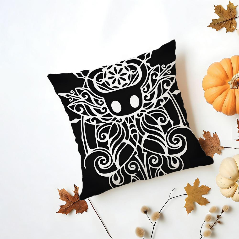 

HHollow Knight Silhouette Cushion Cover Washable Linen Pillowcase Soft for Daily Sofa Bed Home Room Decor 30x30cm