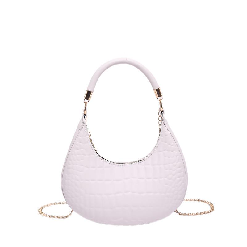 Modische einfarbige Temperament Damen Tasche Trend Koreanische Version Sommer Neu Achseltasche Lässige Ein-Schulter Halbmondtasche