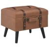 Day and Night - Day and Night Storage Stool 40 Cm Brown Synthetic Leather