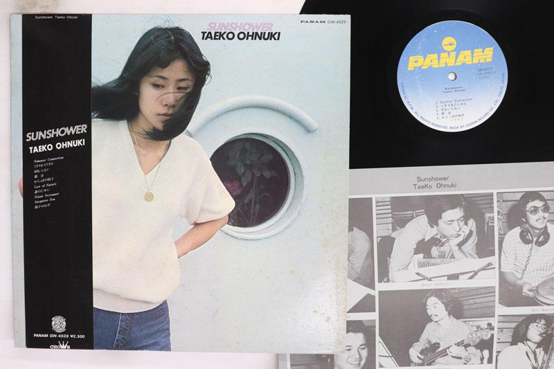 

LP Record TAEKO ONUKI Sunshower 2300yen Printed GW4029 PANAM 1977 Japan Obi Japanese PopRock Used