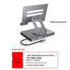 4K60Hz USB-C Docking Station with Gigabit Ethernet, USB 3.2 Splitter, Rotating Mobile/Tablet Bracket Expansion Dock