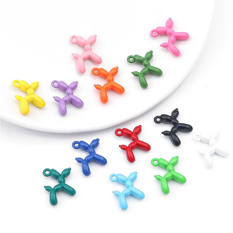 4-10Pcs Alloy Drop Oil Enamel Puppy Dog Charms Pendant Beads for DIY Jewelry Making