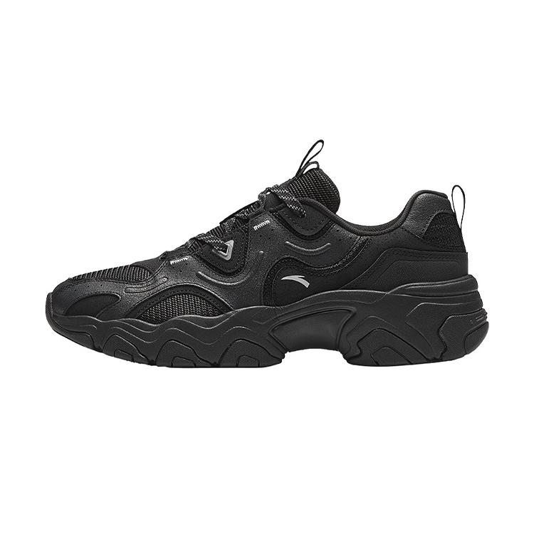 New Anta Meteorite Cushioning Anti Slip And Wear Resistant Low Top Chunky Sneakers Men's Black 112348852-2