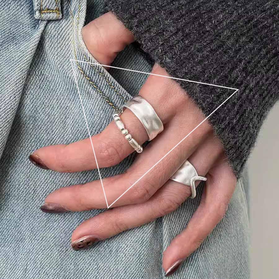 925 Sterling Silver Trend Arched Wide Ring For Female Geometry Punk Design Jewelry Asymmetric Gift Dropshipping