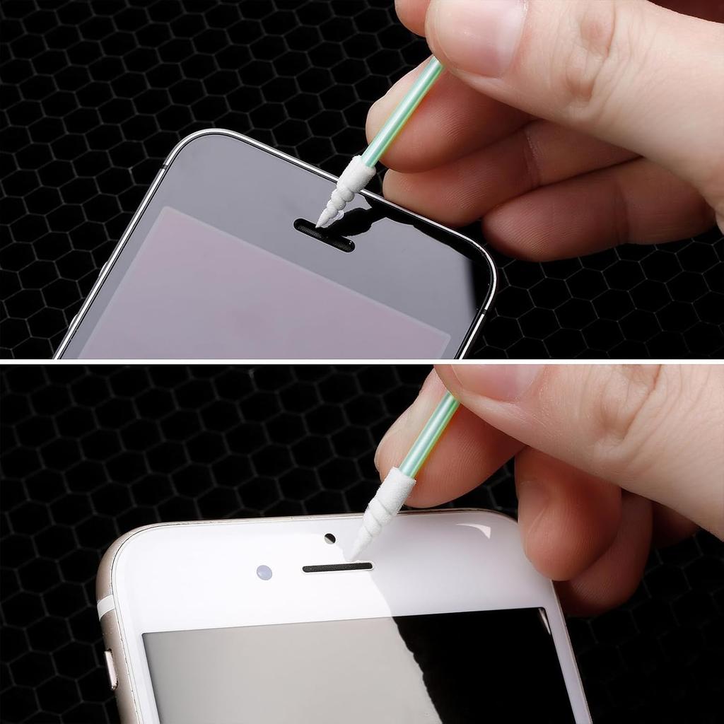 Mollytek Industrial Cotton Sponge Precision Cotton Swabs for Optical and 65mm Total Length Total 200-Pack Swabs, Sticks, Swabs, Ultra-Fine Tip,