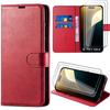 Case - E.F.CONNECTION - for iPhone 16 Pro Max - Red Leather Effect - Integrated Compartments - Video Stand