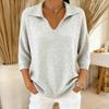Women's V-Neck Ribbed Knit Sweater Loose Fit Flattering Casual Pullover for Spring and Fall