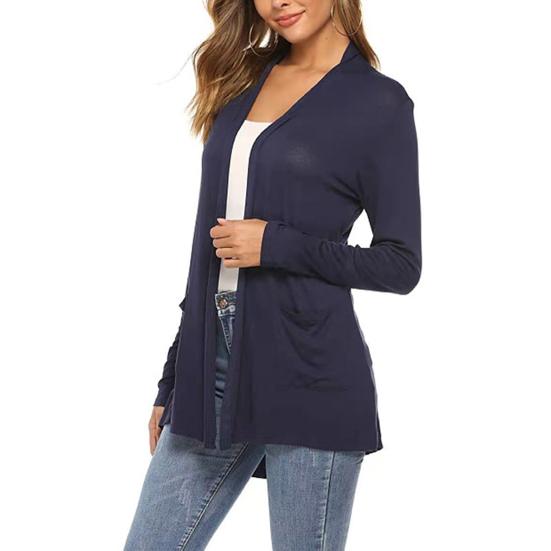 Women Coat Thin Soft Breathable Slim Fit Solid Color Friendly to Skin