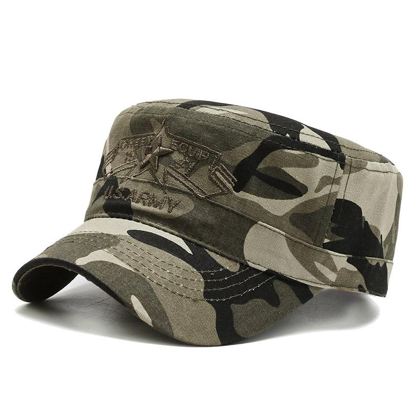 

Spring and Autumn Hat Men s Camouflage Military Hat Fashion Flat Hat Tide Off-Road Outdoor Sports Cap Sun Hat Adjustable камуфляжний