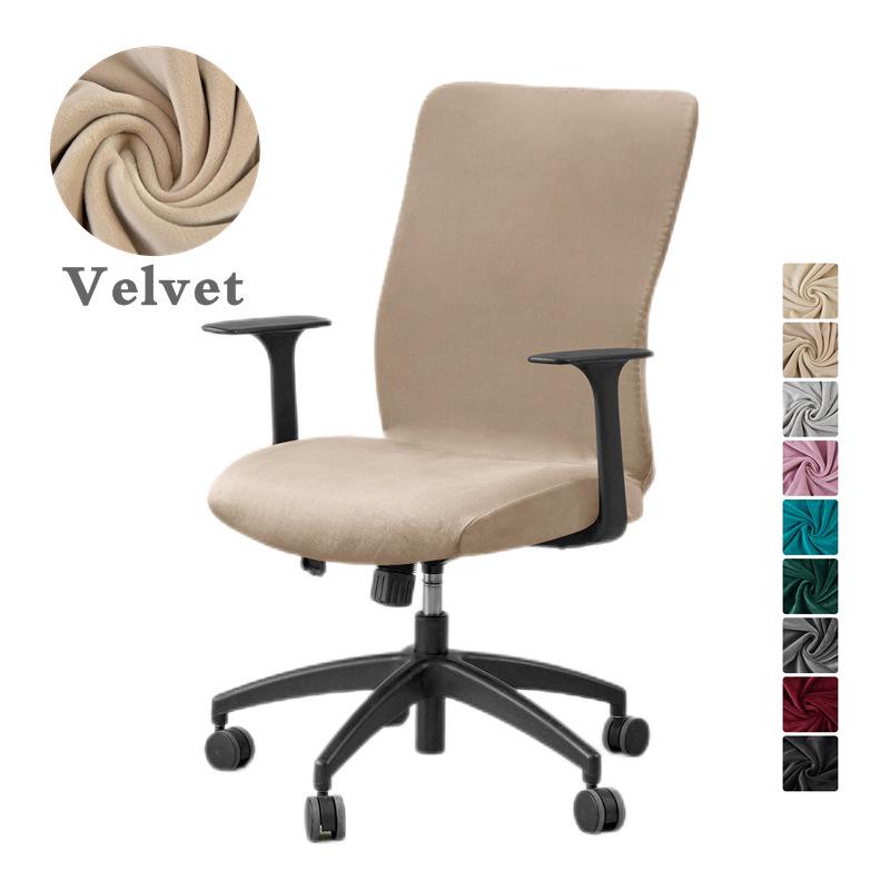 Silver Fox Velvet Office Chair Cover – Armrest-Free, Full Wrap, Thickened and Dirt-Resistant.