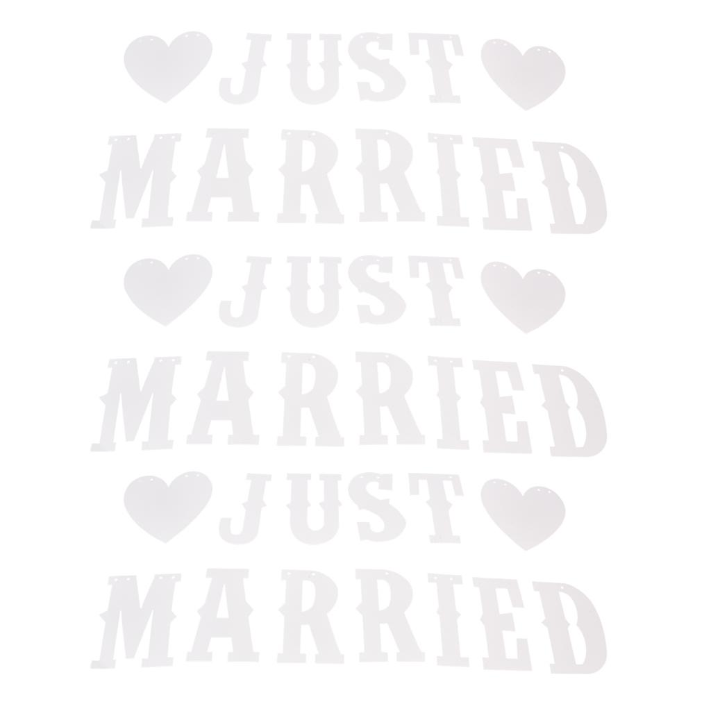 Just Married Banners Multi Purpose Simple Using Cute Design Complete Tools Wedding Decorations Banners for Parties