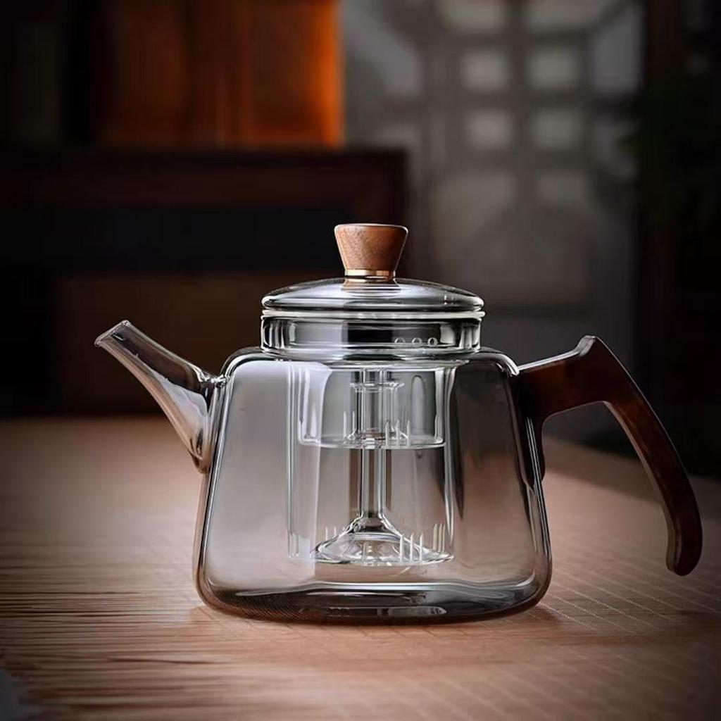 High-Temperature Resistant Glass Teapot with Large Capacity for Electric Stove and Fireplace Use