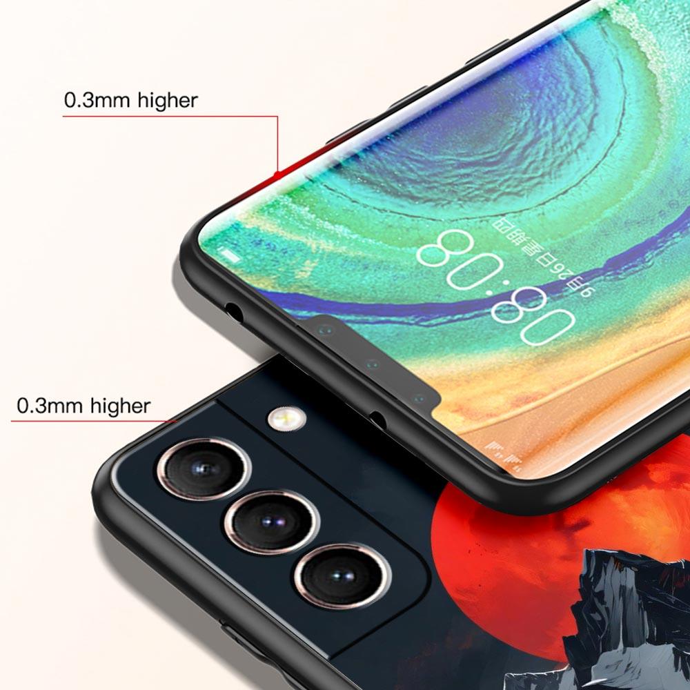 Black Mountain Peak Phone Case for Samsung Galaxy S26 S25 S24 S23 S22 S20 S21 FE Ultra S25 Edge Plus 5G Soft TPU Cover Funda Bag