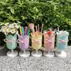 Tulips Shape Tulips Shape Pen Holder Cute Design Makeup Brush Holder Storage Bucket  Desktop