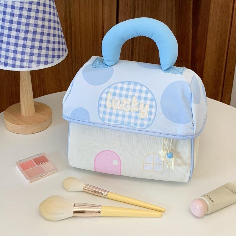 

Cute Mushroom Makeup Bag - Large Capacity Handheld Storage Bag for Outdoors - Portable Makeup and Toiletry Bag синій