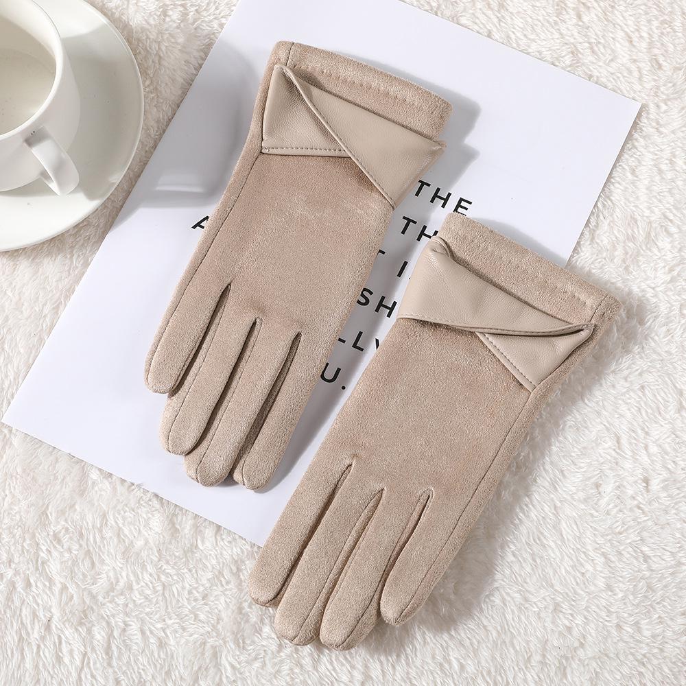 Women's Winter Touchscreen Gloves: Warm, Velvet-Lined, PU Leather, Windproof and Cute for Outdoor Driving & Cycling