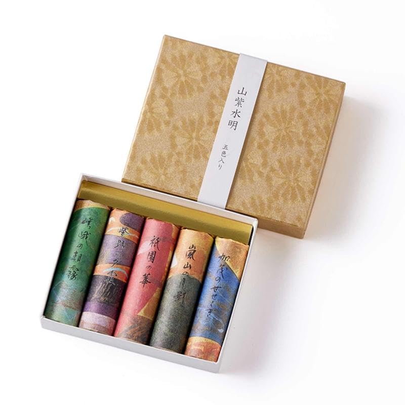 Low-smoke Kyoto incense sticks from Kyoto Kosaido Sanshisuimei, a series of incense sticks infused with natural fragrances (Sanshisuimei Stick Mix)