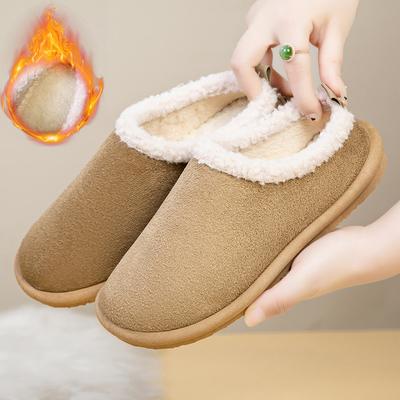 Birkenstock Cotton Slippers Autumn and Winter New Retro Flat-bottomed Velvet Warm Bag Head Fluffy Cotton Slippers