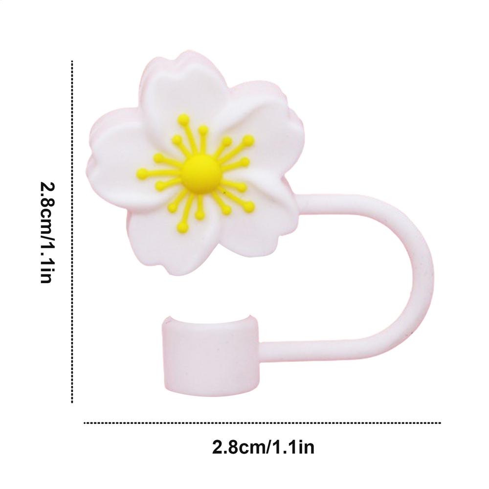 Cup Straw Covers Begonia Flower Straw Cover Silicone Straw Tips Lids Floral Shape Dustproof Straw Stoppers Cup Accessories