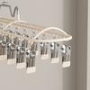 Windproof Clothes Drying Hanger with 20 Clips Stainless Steel Sock Drying Rack Space-Saving Rustproof Clothes Hanger Small Space