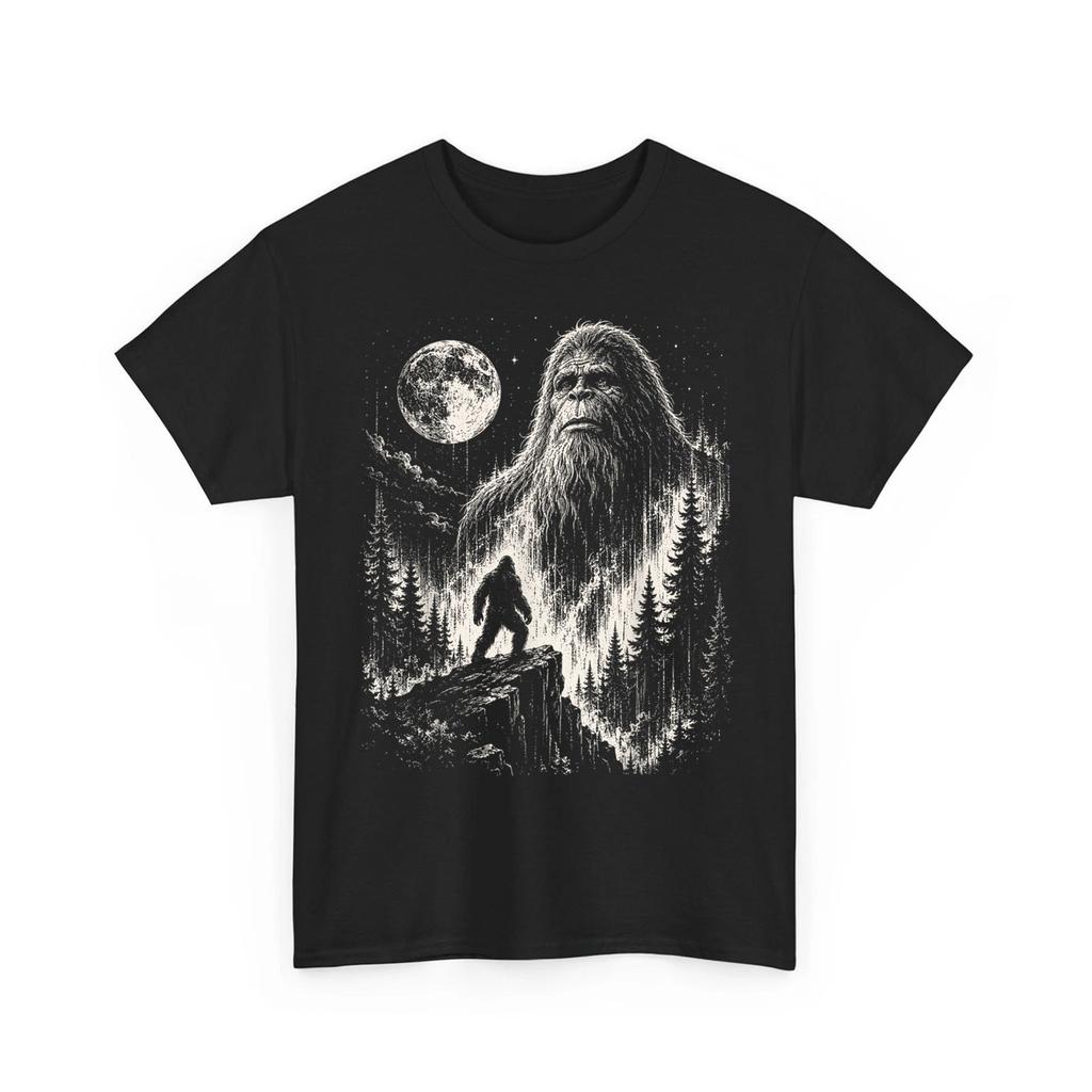 Bigfoot Sasquatch Graphic Tee Cryptid Big Foot Moon Nature Retro Unisex T-Shirt