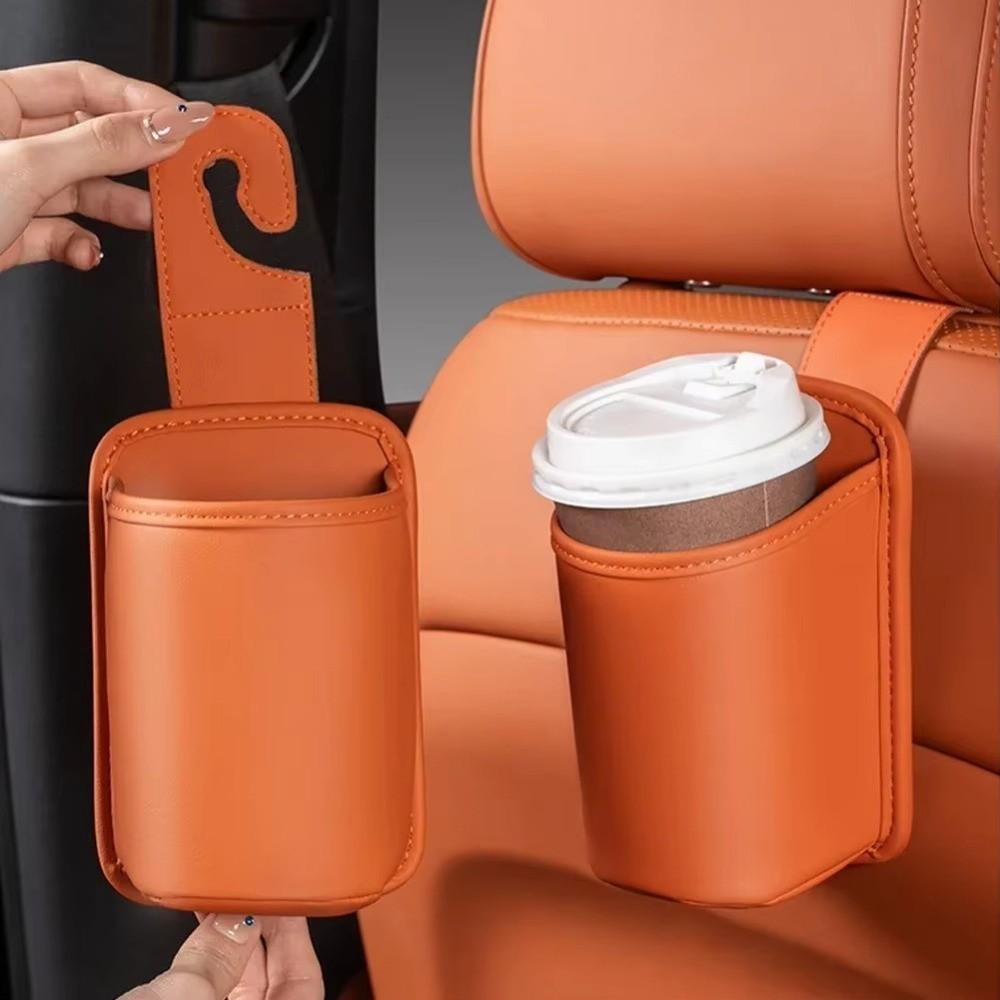 With Hook Hanging Drink Holder PU Leather Backseat Organizer Seat Back Storage Rack  Auto Interior