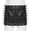 Minigonna Punk Rivettata in Ecopelle da Donna Europea & Americana - Sexy Moda Autunnale