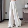 Ice Silk Linen Wide Leg Pants for Women In Summer Thin High Waisted Loose and Hanging Feeling