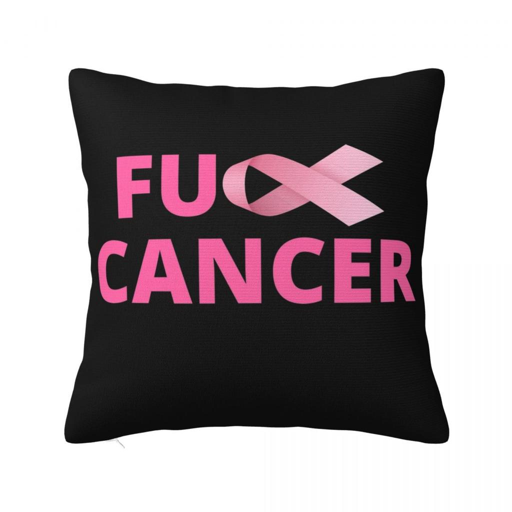 For Breast Cancer Support With Pink Ribbon Pillowcase Polyester Cushion Cover Decor Throw Pillow Case Cover Home Zipper 4040cm