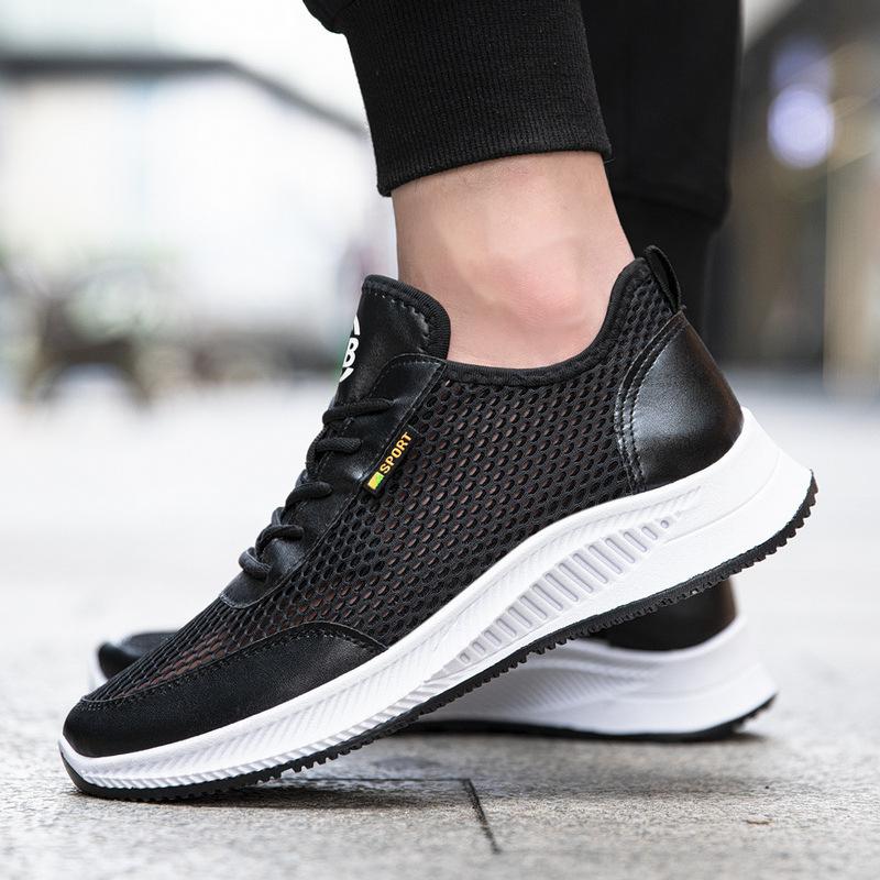 Sneakers men's 2025 new platform dad shoes mesh trendy shoes breathable hollow men's running shoes