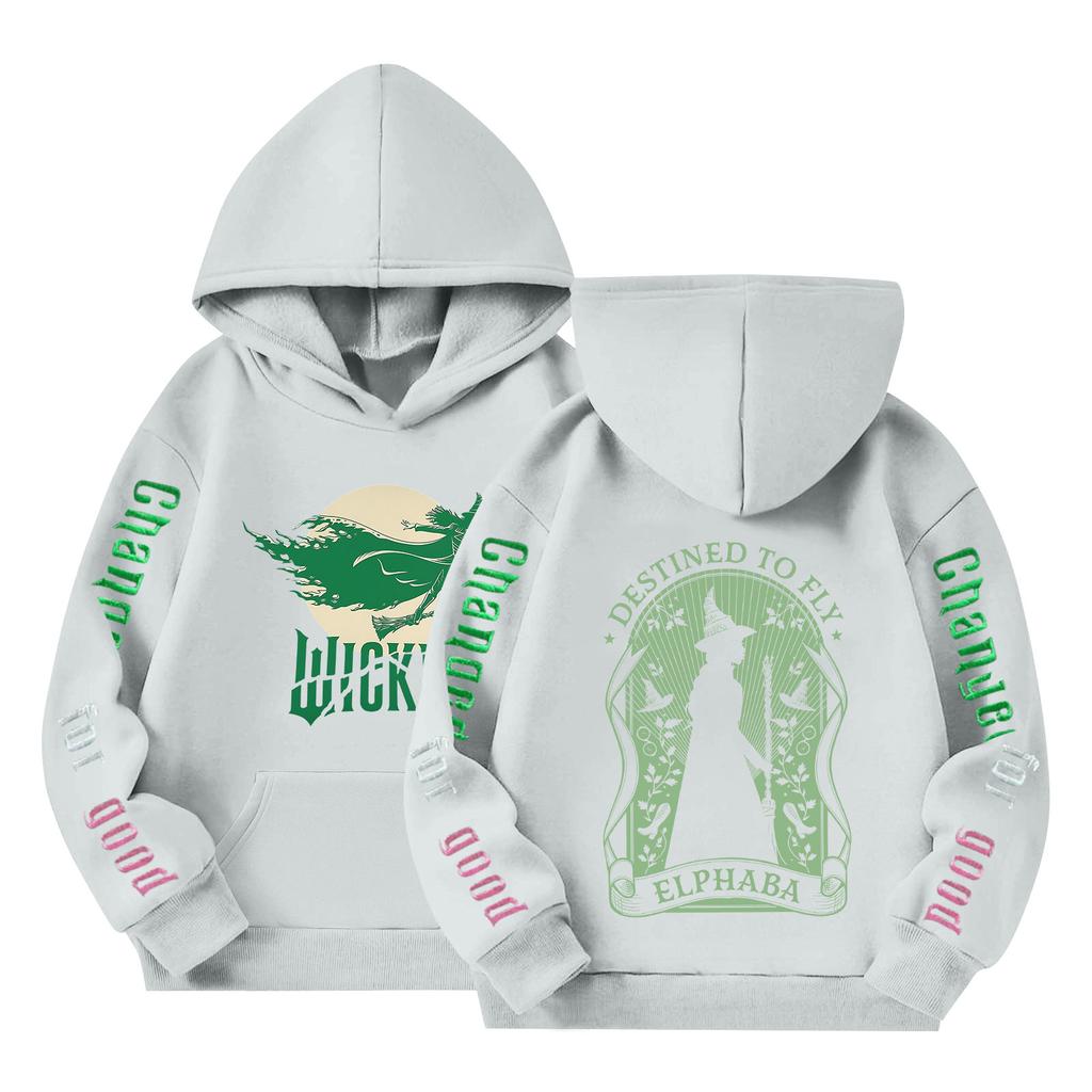 Dětská volná mikina s dlouhým rukávem a kapucí se stahovací šňůrkou a potiskem písmen