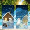 Cute Dog And Snow Towel For Swim Yoga Gym Quick Drying Soft and Skin-friendly Beach Towels All-Season