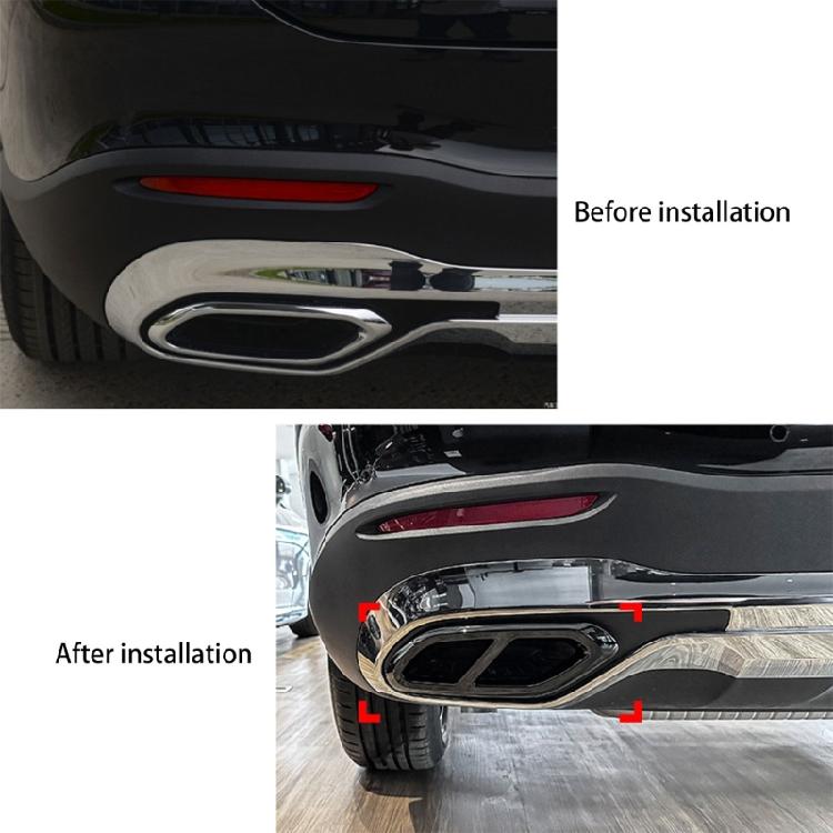 Exhaust Trim Set for Rear Four Outlet Area, Double Opening ABS Frames for GLC Class X254 More Detailed Exterior Appearance