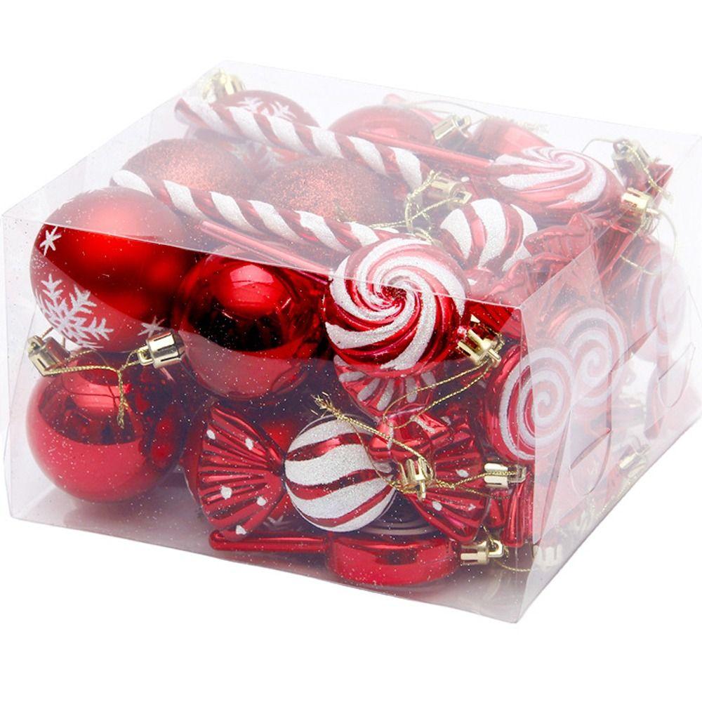 36PCS Electroplated Candy Cane Ornaments Shatterproof Lollipop Hanging Balls  Party Favors