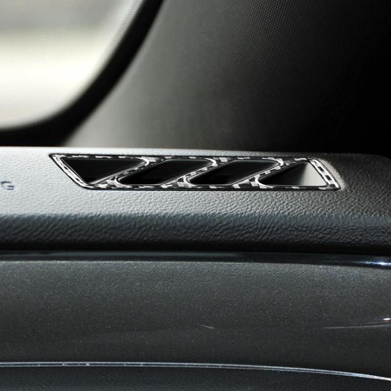 For Chevrolet Camaro 2010-2015 Carbon Fiber Dashboard Defogging Air Outlet Panel Trim Cover Car Interior Accessories Sticker