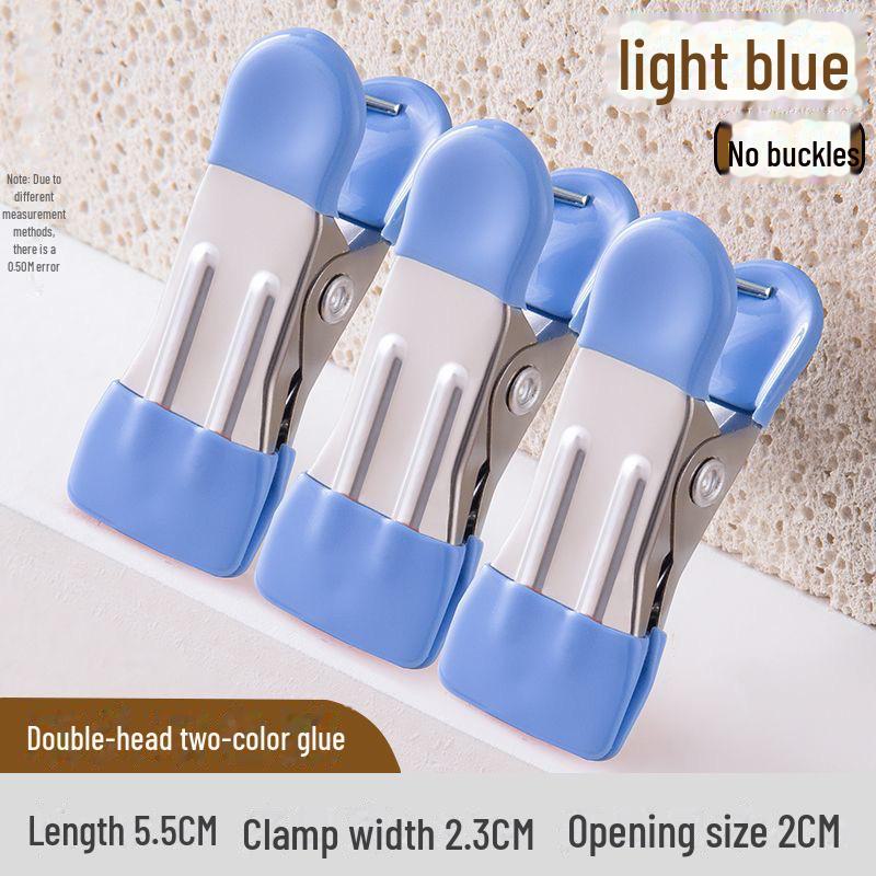 Compact Stainless Steel Windproof Clothespins - Durable Outdoor Clips for Dorms & Mosquito Nets