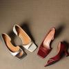 2025 new French retro square head thin heel open-toed sandals women's versatile fashion foreign high heels