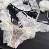 Lady Summer Sexy Lace Edge Leopard Print Mesh Low Waist Triangle Briefs