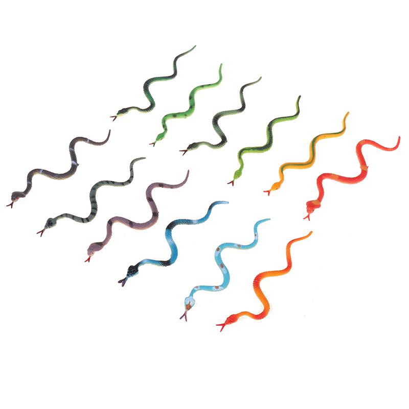 12 Pièces Haute Simulation Jouet Modèle Serpent en Plastique Serpent Effrayant Amusant Jouets Farceurs pour Enfants