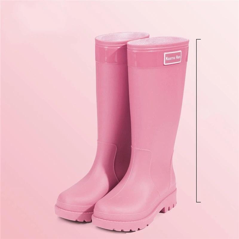 

Жіночі надвисокі водонепроникні черевики для вейдингу, вуличні дощові чоботи 37-38 рожевий