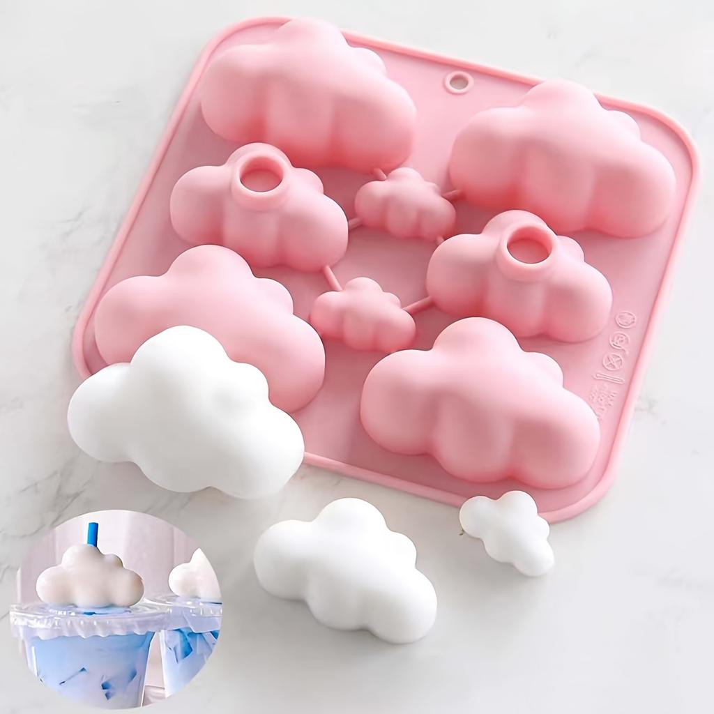 Silicone Cloud-Shaped Mold for Candles and Desserts Soap Mould Baking Tray Ice Cube Tray