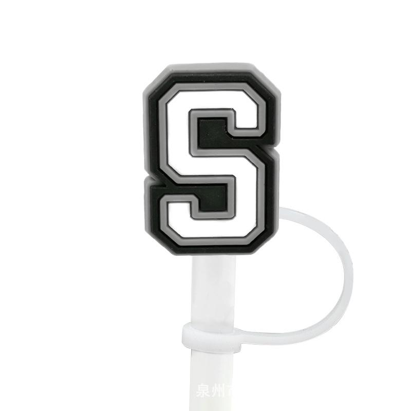 1Pcs Letter Silicone Straw Covers Cap Compatible With Stanley 30&40Oz Cup10Mm Straw Toppers Reusable Dust-Proof Straw Caps
