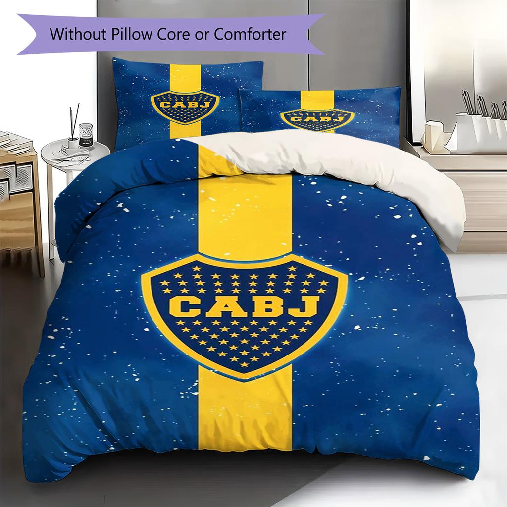Boca Juniors Pattern Bedding Set Quilt Cover Pillowcase Home Decor Gift (1 * duvet cover + 2 * pillowcase, without core)